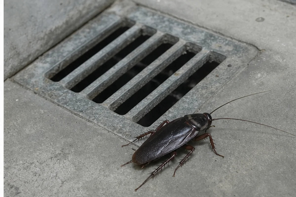 Cucaracha alemana en el suelo de una cocina moderna